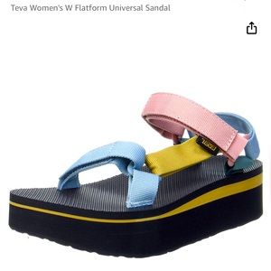 Teva Multi-Color Platform Sandal, Size 9